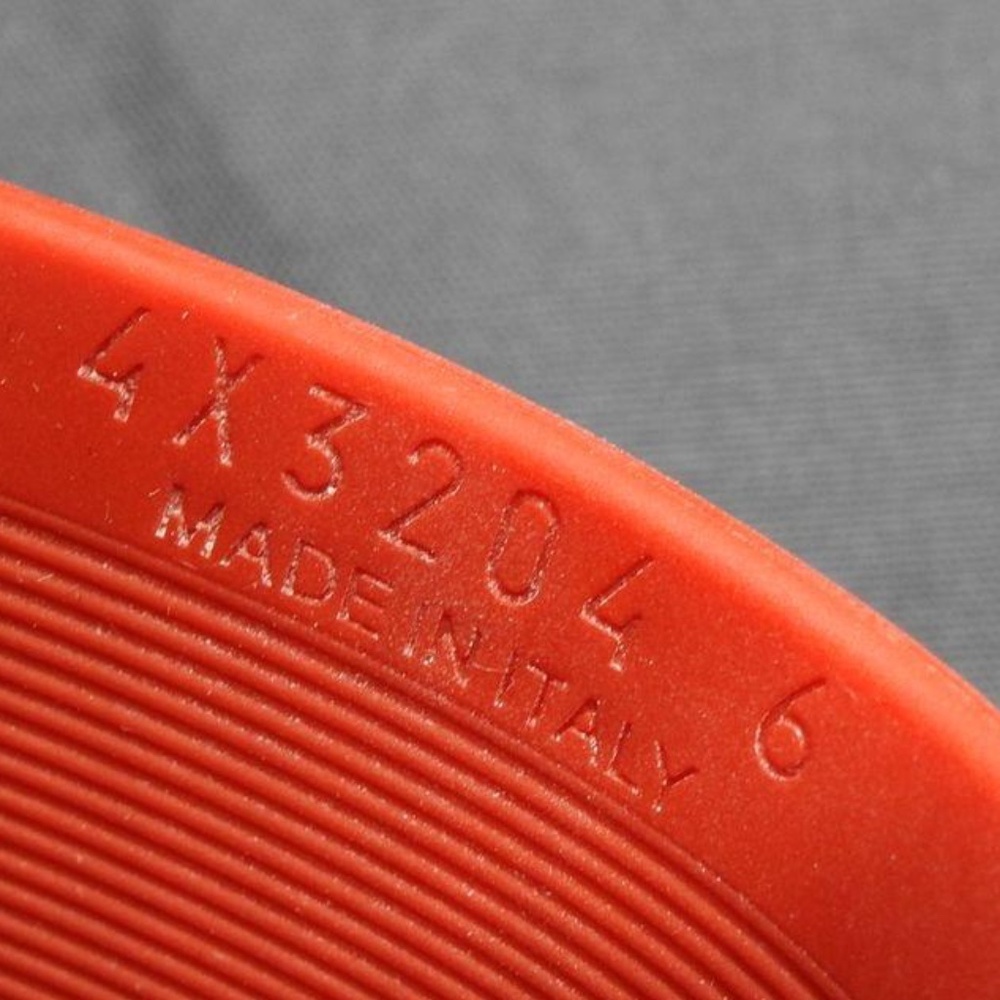 Prada Men's Black-Red Rubber Stripe Logo Sandals Slides Sz 6 - Picture 10 of 10